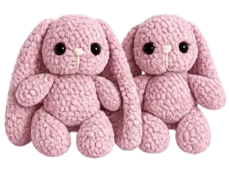 Pink fluffy bunny crochet reference